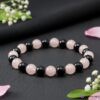 Black Tourmaline and Rose Quartz Bracelet – Natural Crystal Jewelry for Love and Protection
